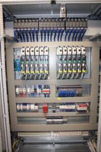 A photo of a control system panel build/install