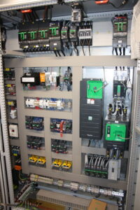 A photo of a control system panel build/install